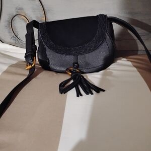 Black Leather Crossbody Bag